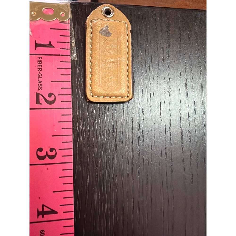 Coach Vintage Tan Leather Hangtag Replacement Handbag Charm Fob 2 Inch